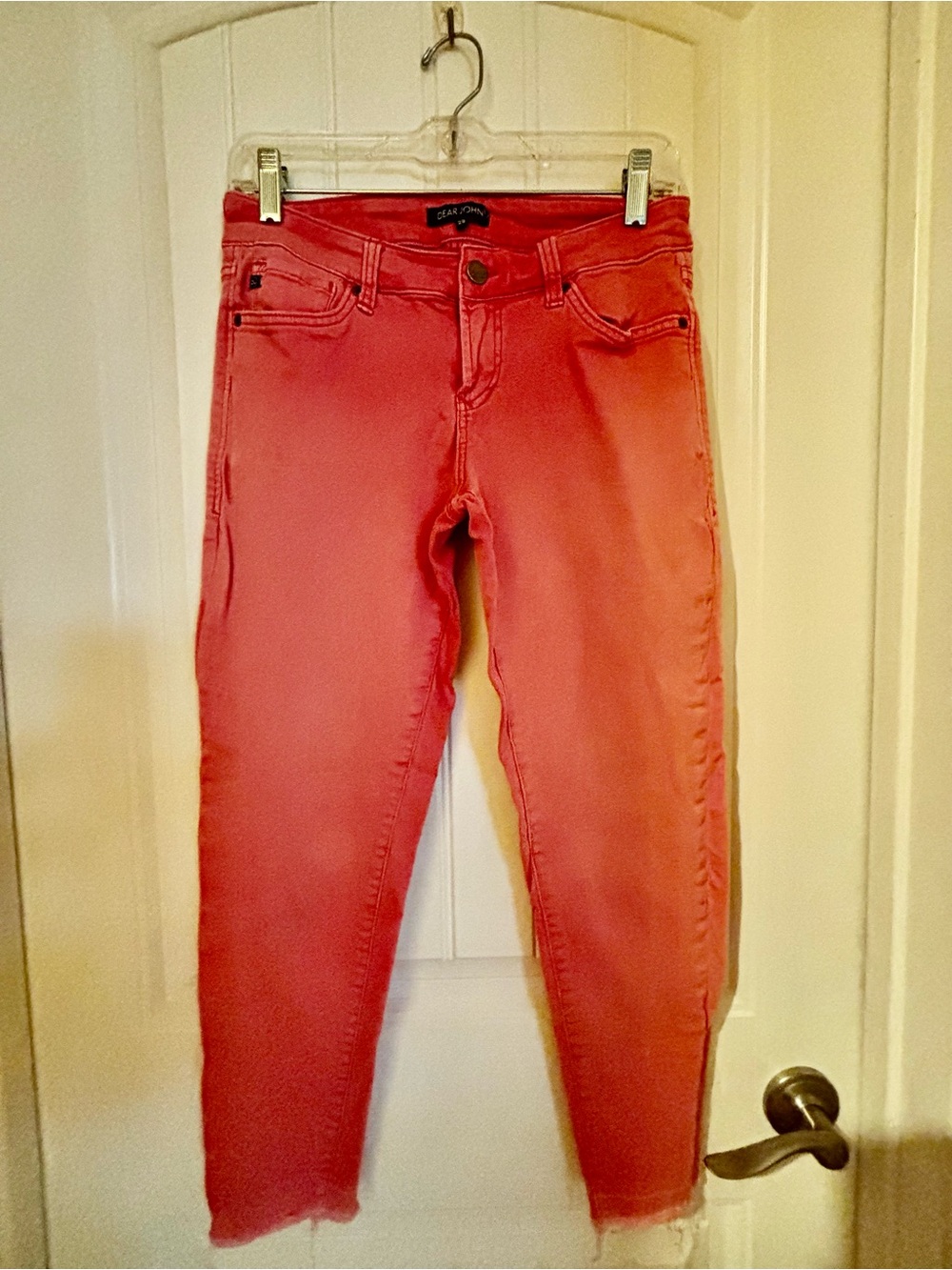Dear John Coral Pink Ankle Skinny Jeans